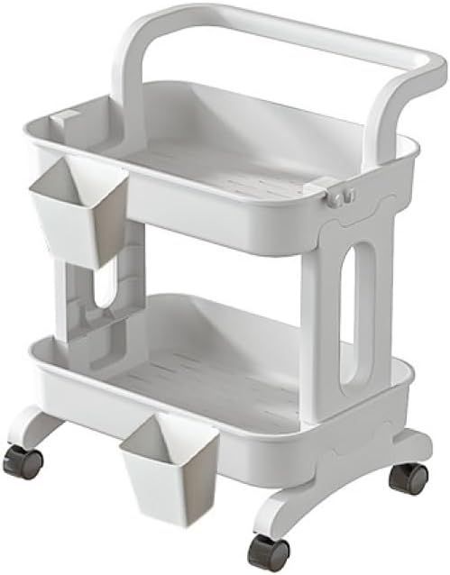 【在庫処分】[FOQW] キッチン ラック 41*30*46cm 収納 スリム キャスター付き 化粧品 ワゴン 浴室 ツール トイレ 洗面所 調味料 ホワイト 隙間 棚 野菜 組み立て簡単 移動式 キッチンワゴン 北欧 
