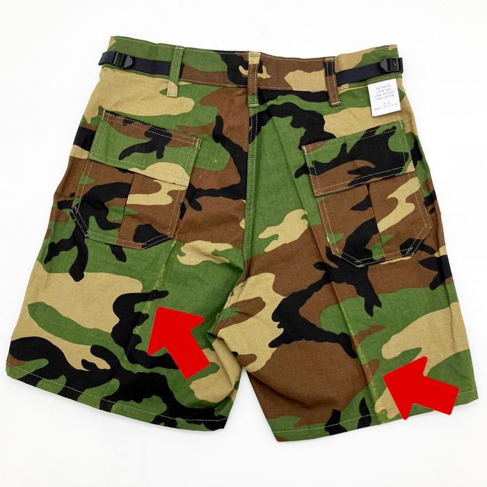 【55】訳あり ジーアイ ベイカーショーツ ファティーグショーツ GI NEW VINTAGE DEADSTOCK RIP STOP SHORTS  MADE IN USA 49278 Woodland サイズ：32インチ ショーツ ハーフパンツ