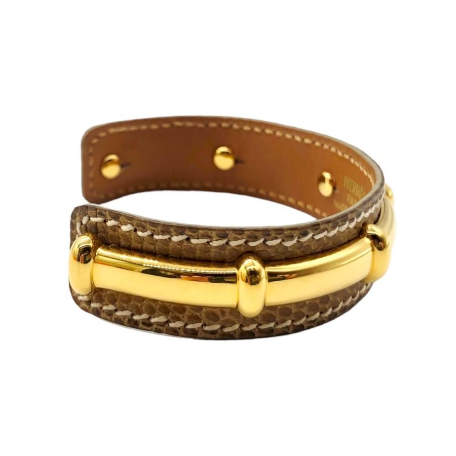♪0126 HERMES エルメス アガタ バングル ブレスレット リザード 