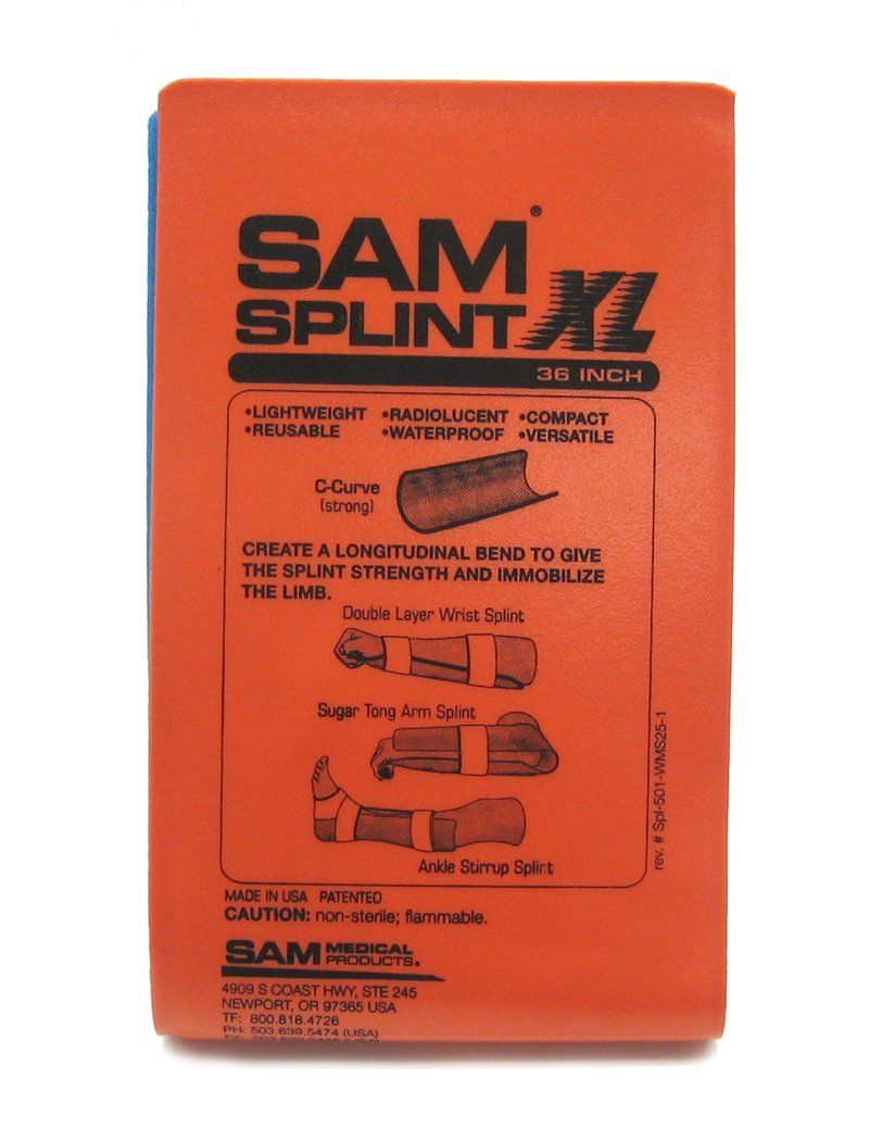 SAM Medical SAM スプリント XL 36 フラットフォールド オレンジ/ブルー
