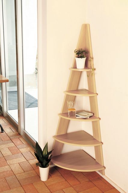 コーナーラック W57×D40×H137 ナチュラル