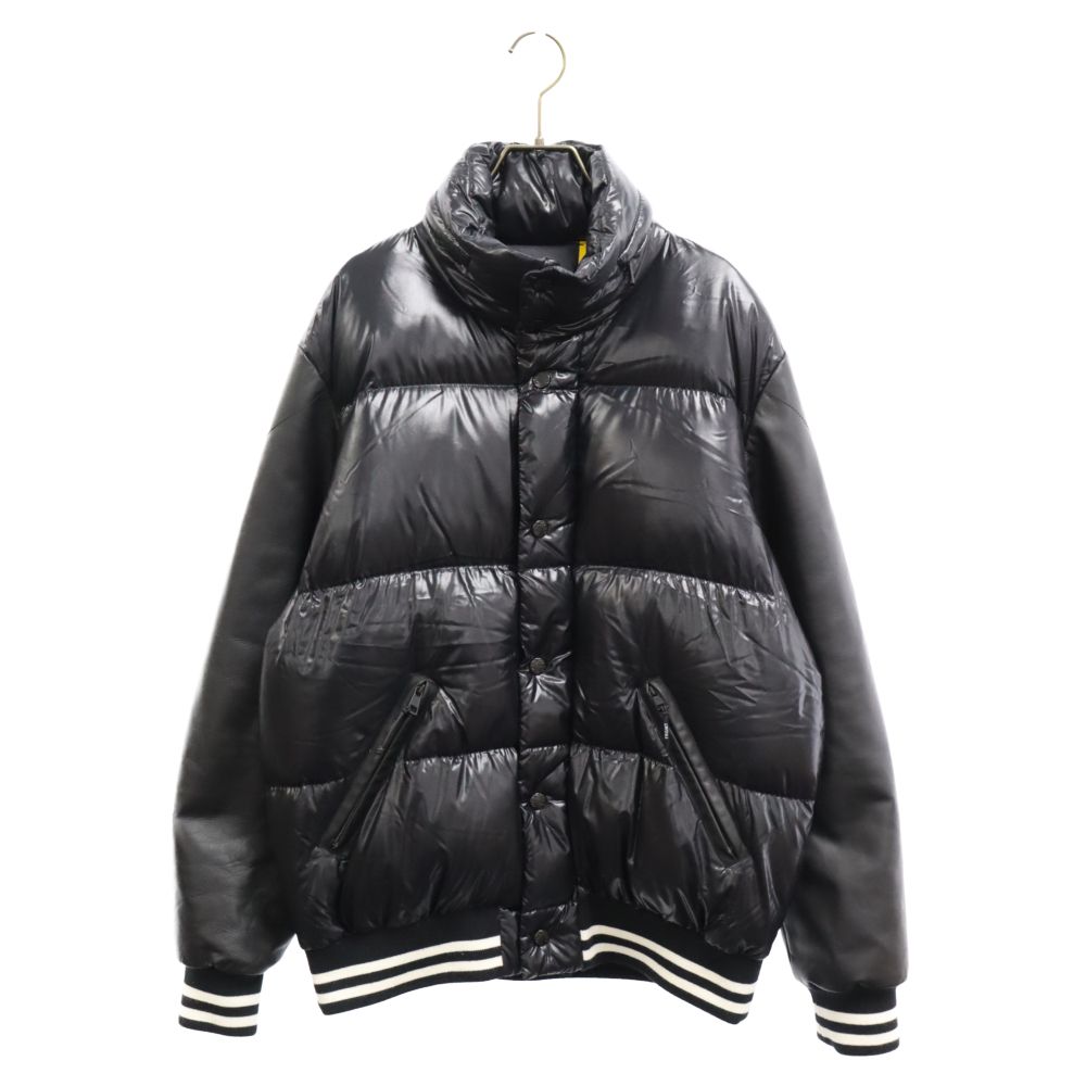 MONCLER (モンクレール) 22AW× fragment design QUINLAN フラグメントデザイン 袖レザースタジャンダウンジャケット  ブラック H209U1A00003M2305 - メルカリ