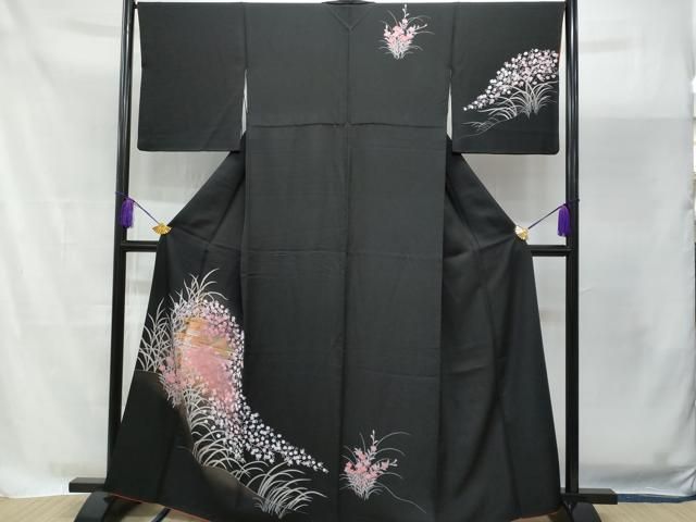 平和屋着物■訪問着　扇面鳳凰花唐草文　暈し染め　金彩　正絹　逸品　CAAO9441yk