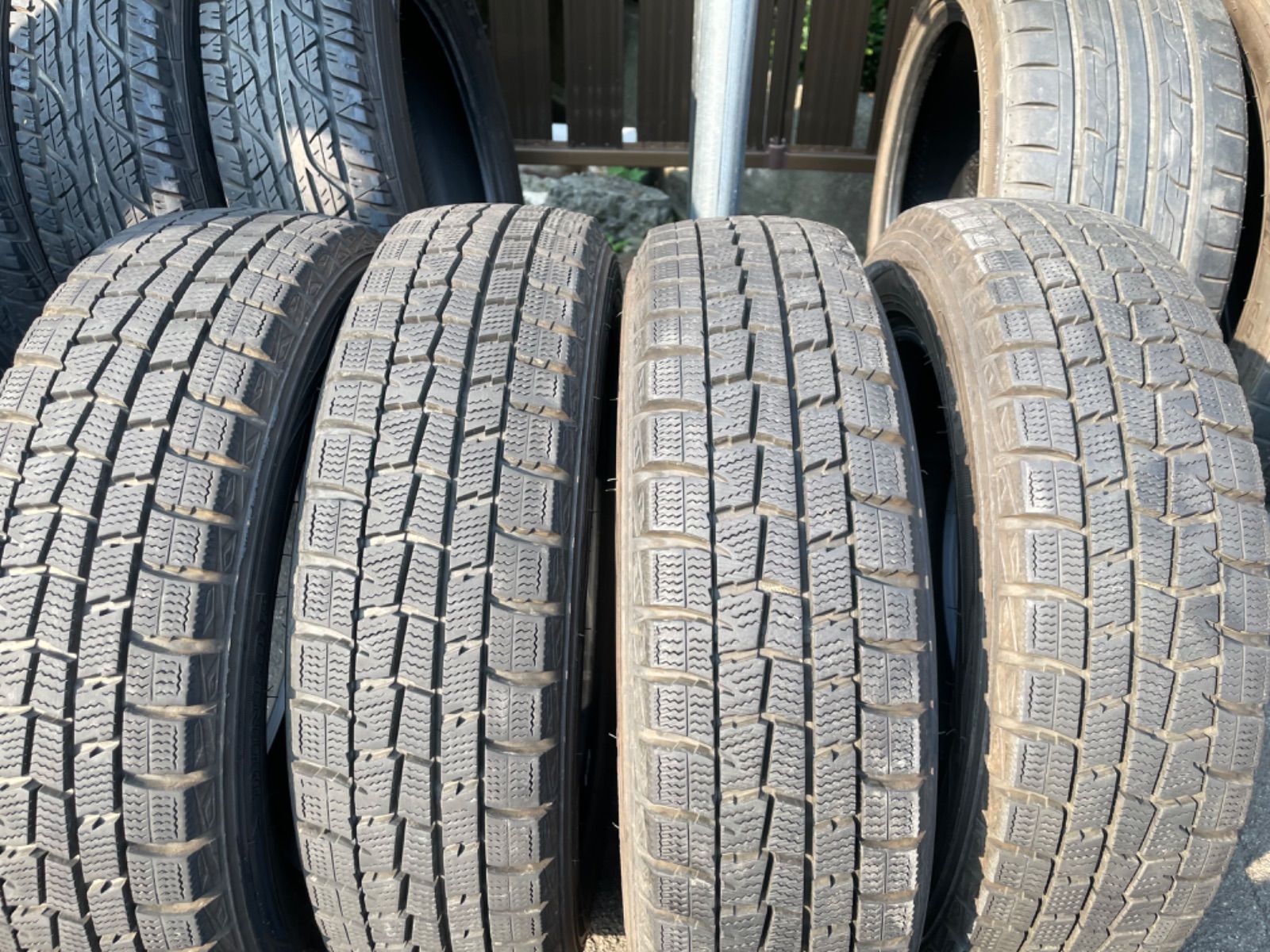 （F0125）中古スタッドレスタイヤ４本セット！155/65R14 ダンロップ WM01 2019年製造！ミラ、スペーシア、ラパン、ワゴンR、ムーヴなどに