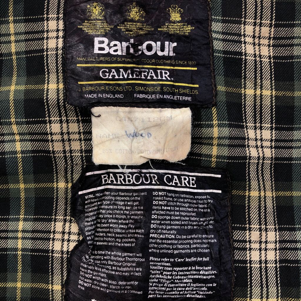 90年代 イングランド製 Barbour バブアー GAMEFAIR ゲームフェア