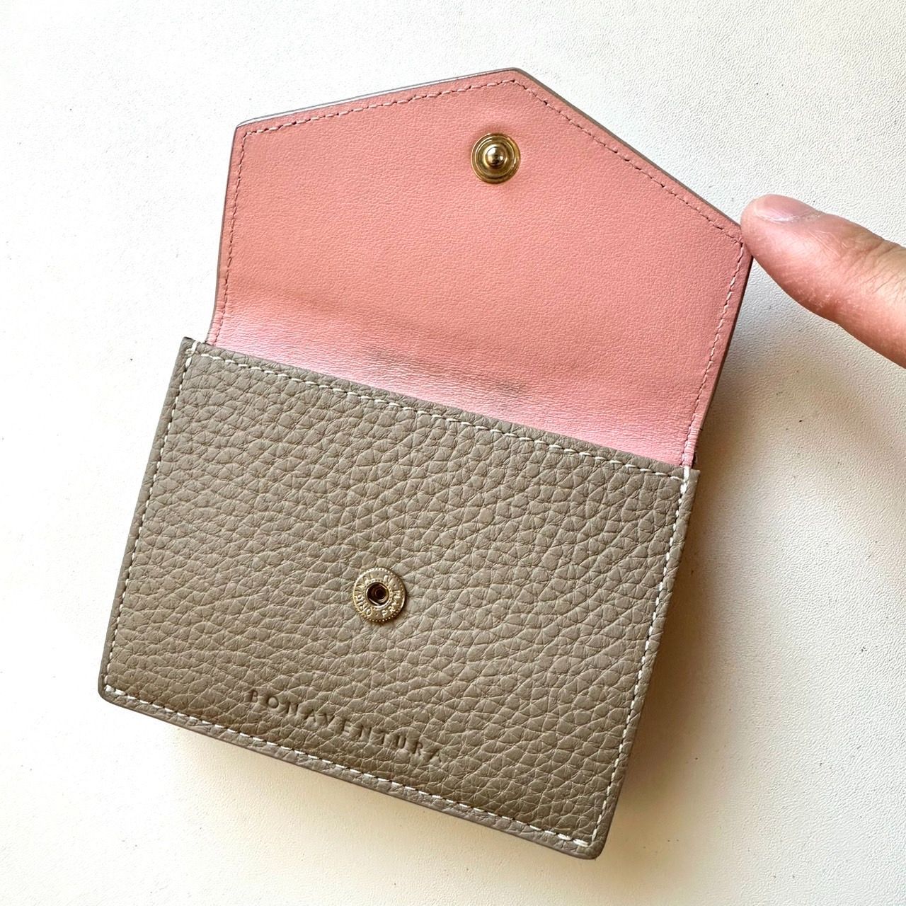 ボナベンチュラ　スモールウォレット三つ折り財布　中古　グレージュ×ベビーピンク 楽天市場】BONAVENTURA ボナベンチュラ スモールウォレット 3