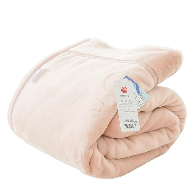 西川 毛布 冬用 シングル アクリル ロングセラー 眠りの恋人” 140×200cm 2枚合わせ 洗える ピンク 毛羽部分 アクリル100％ 抗菌 日本製 泉大津 マイヤー毛布 衿付き 無地 あったか 冬 ブランケット 0