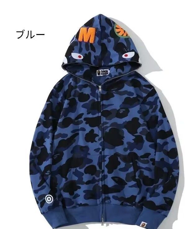 新品A BATHING APE アベイシングエイプ 長袖 トップス Sharkシャークパーカー 男女兼用 7色から撰択