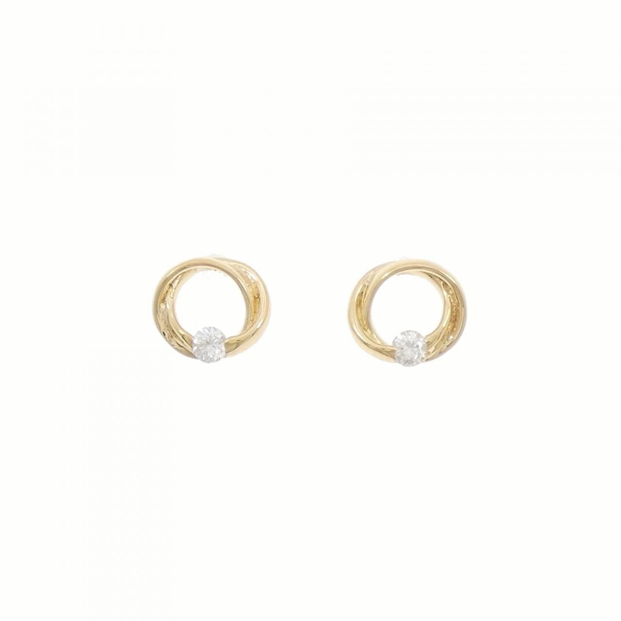 K18YG ダイヤモンド ピアス 0.14CT