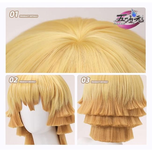 新品、未使用 三分妄想 鬼滅の刃 コスプレ 我妻善逸 ウィッグ ftml1209