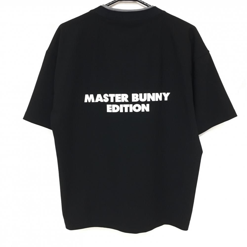 未使用タグ付　マスターバニー 半袖ハイネックシャツ 黒×シルバー ☆特価☆【美品】マスターバニー 半袖ハイネックシャツ 黒 織