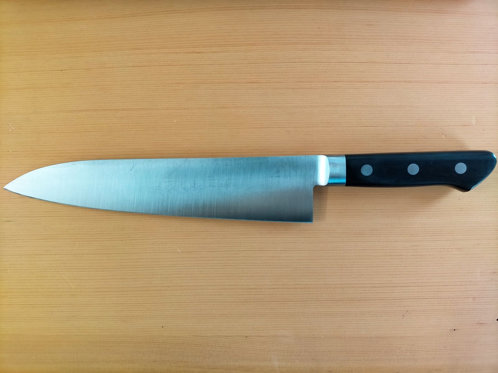 KC-703 関兼常 源兼正 全鋼 黒合板柄 牛刀 全長 370×刃