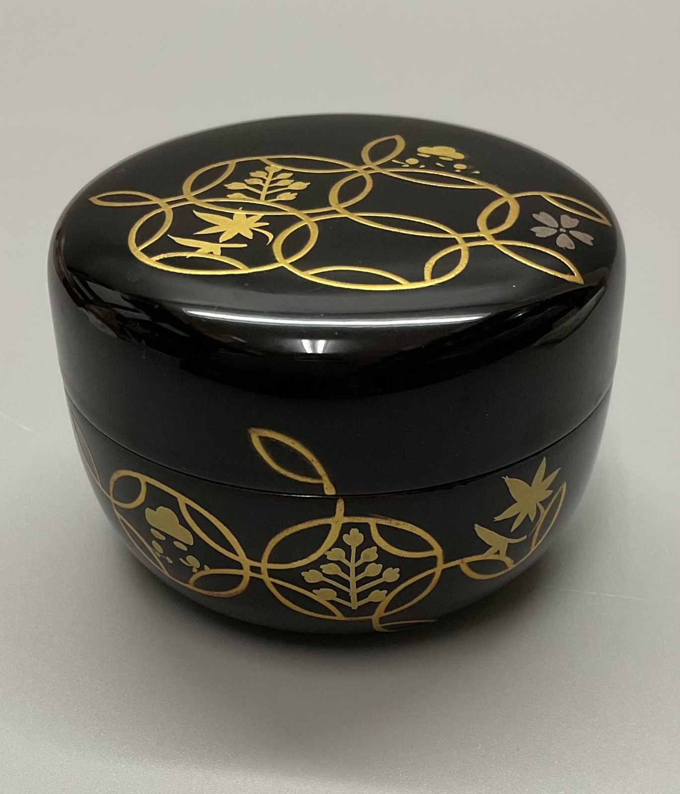 S1 平棗 棗 なつめ 金蒔絵 蒔絵 茶道具 重さ 53.6g