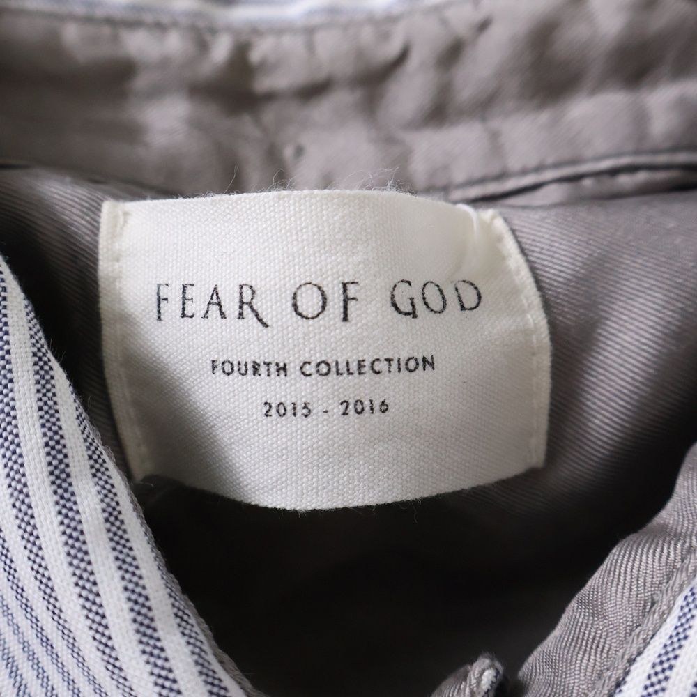 FEAR OF GOD フィアオブゴッド　4th ストライプ　バンドカラーシャツ FEAR OF GOD ESSENTIALS (フィアオブゴッド エッセンシャルズ