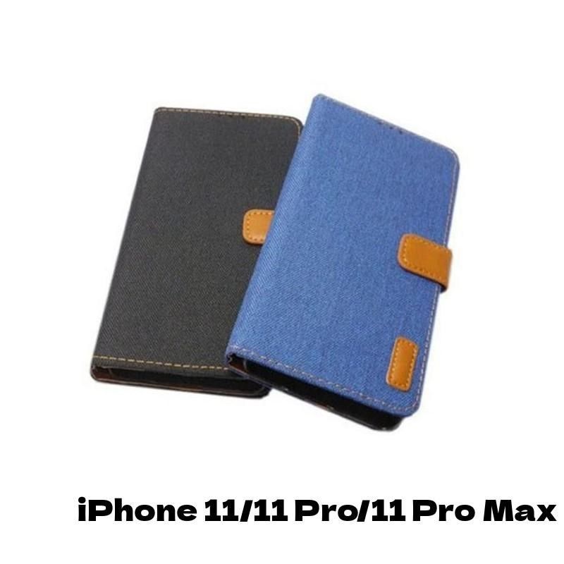 iPhone 11 Pro/11/11 Pro Max 手帳型 スタンド カードホルダー デニム ジーンズ ジーパン インディゴカラー 無地 プレーン  ケース カバー