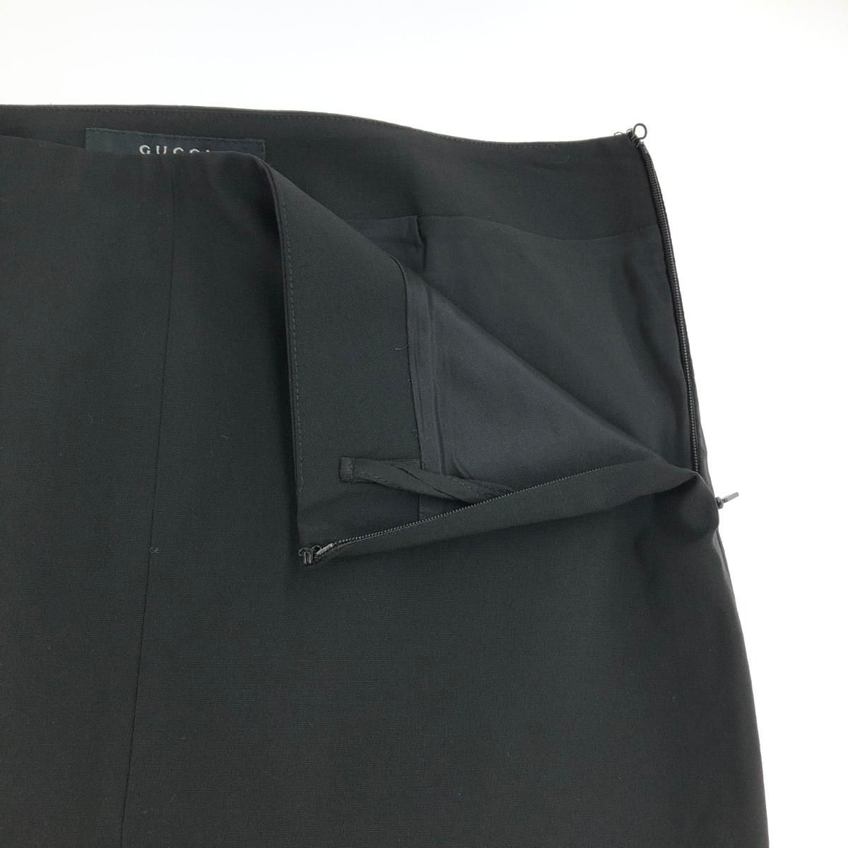 GUCCI グッチ スカート サイズ:38 スリット/ウール ブラック  