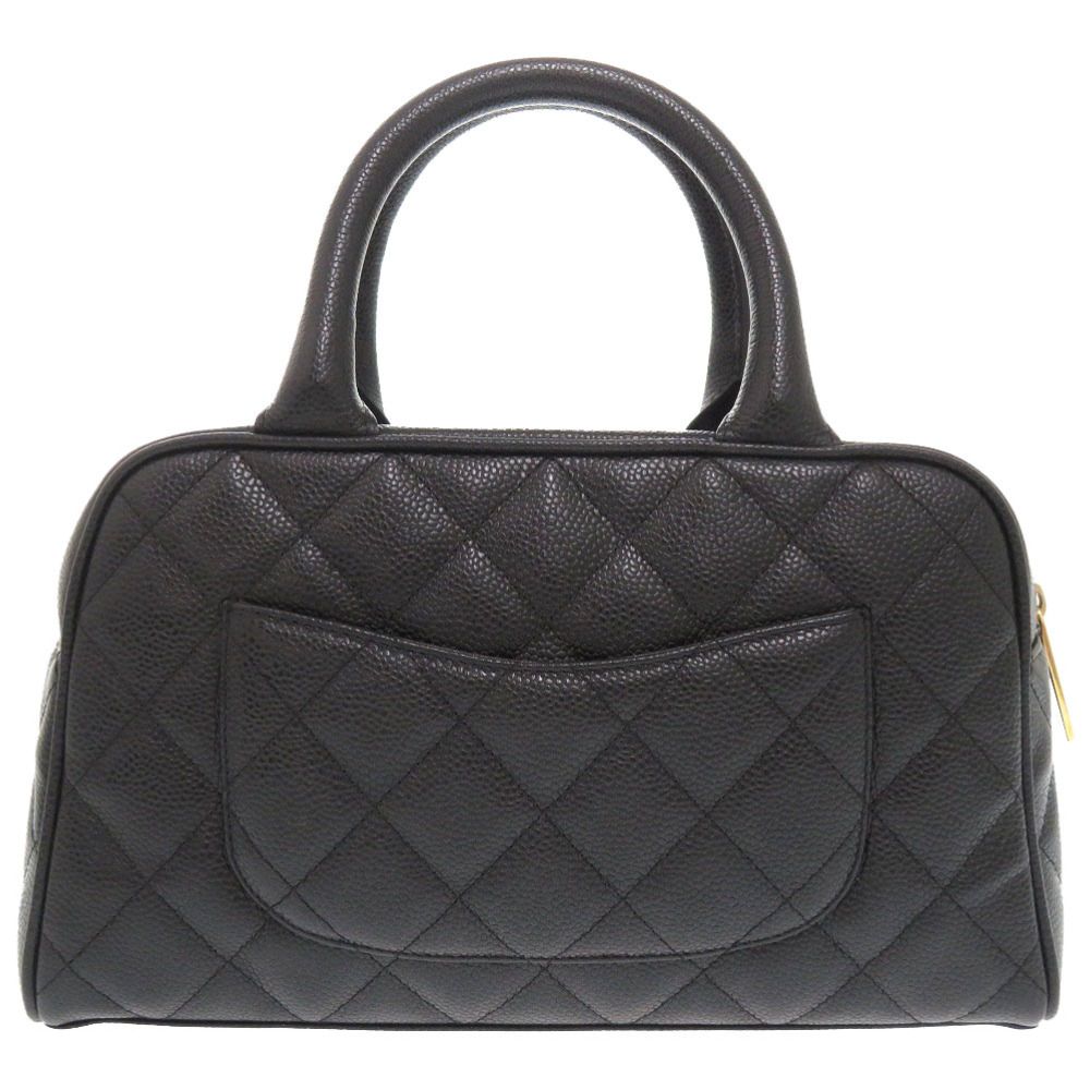 【美品】CHANEL 黒 ボストン バッグ　8番台 美品 シャネル キャビアスキン ブラック 8番台 ココマーク ミニ