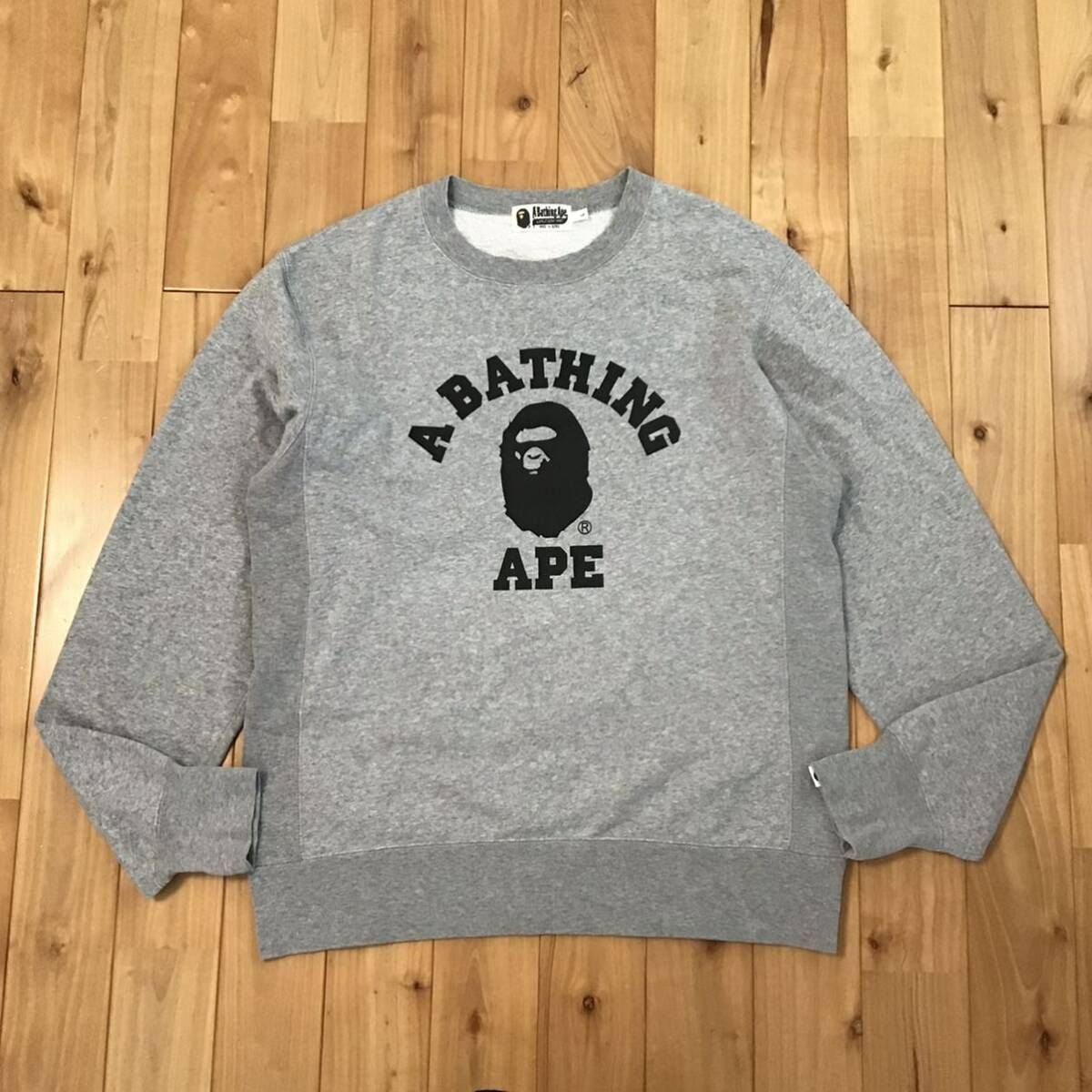 カレッジロゴ 長袖 スウェット Lサイズ a bathing ape BAPE college logo sweat shirt エイプ ベイプ  アベイシングエイプ トレーナー - メルカリ