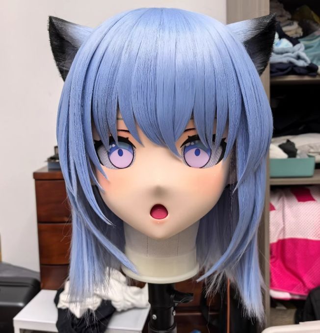 全頭マスク カツラ付き NO.655 顔交換 マスク ドール ヘッドロリータ人形 コスプレ 仮装 変装 着ぐるみ コスチューム kigurumi