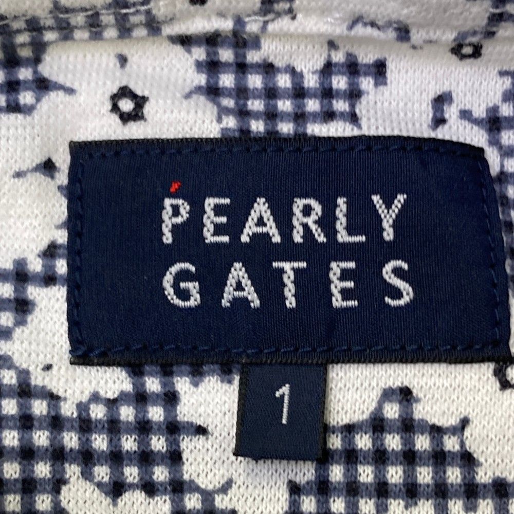 サイズ：1 PEARLY GATES パーリーゲイツ 055-1161204 長袖ポロシャツ 花柄 ネイビー系 [240101442200] ゴルフウェア レディース ストスト PEARLY GATES パーリーゲイツ 055-1161204 長袖ポロシャツ 花柄