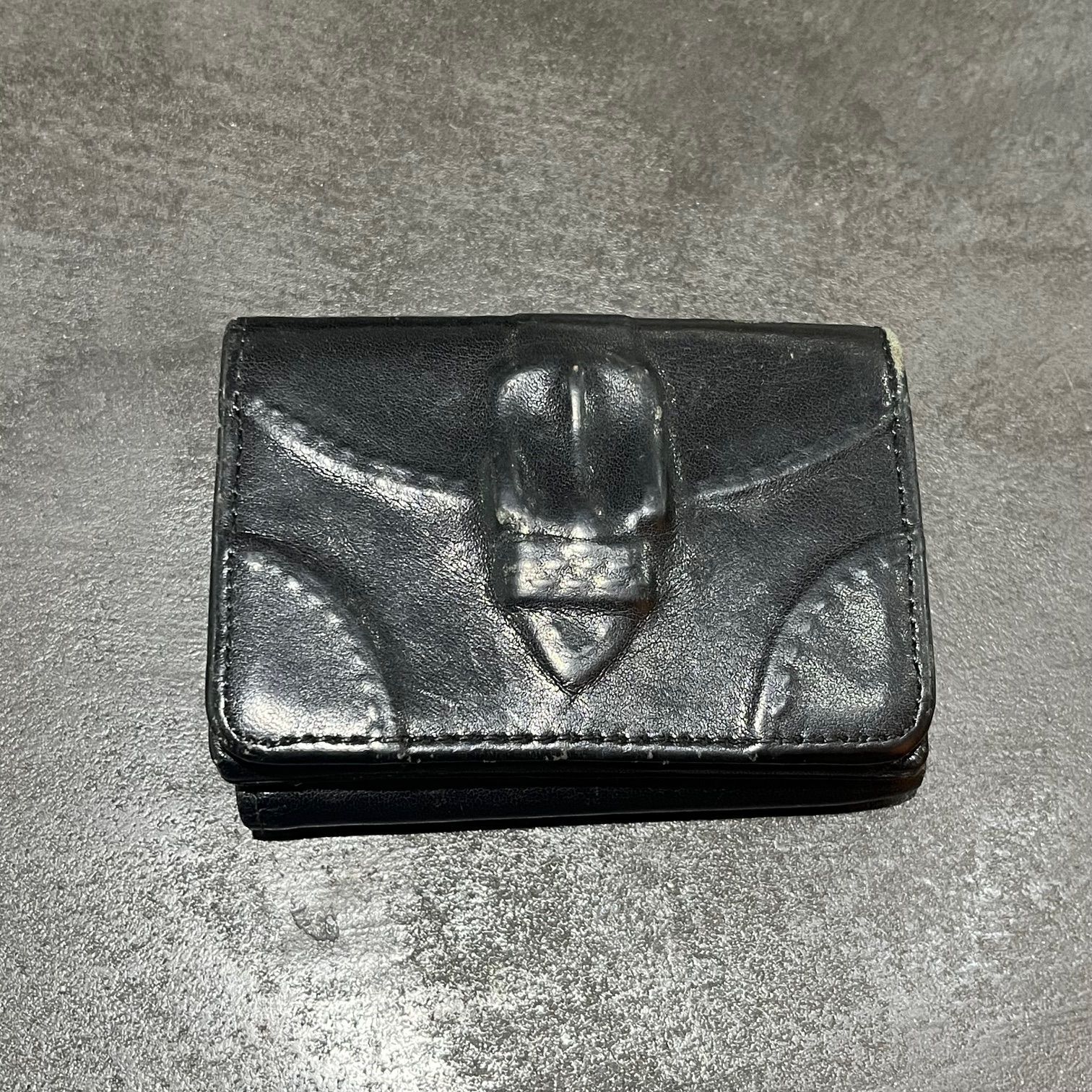 MIHARA YASUHIRO 黒 レザー 三つ折り財布　炙り出し財布 Maison MIHARA YASUHIRO - 炙り出し長財布 - インビジブル