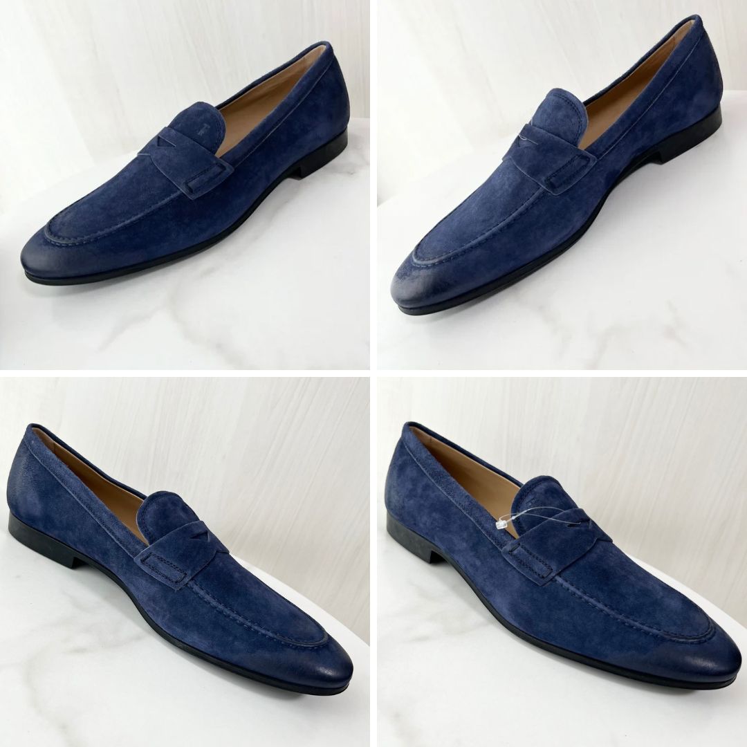 TOD'S 青 スエード ローファー 保存袋付き TOD'S TODS トッズ エスパドリーユ XXM66B0BM40RE0