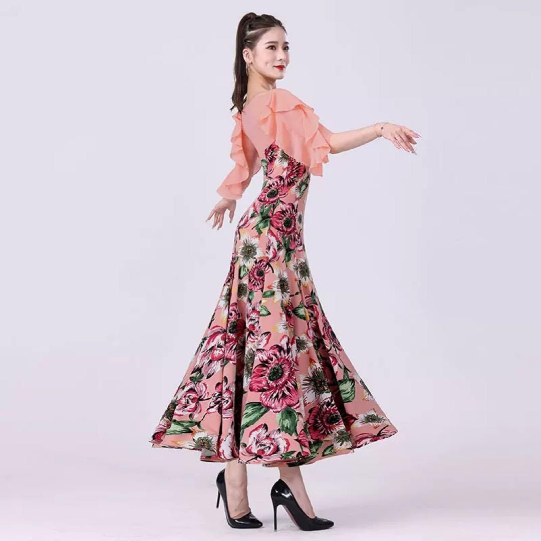 人気花柄スタンダードワンピース！ストレッチ素材で練習着にピッタリ！ 人気花柄スタンダードワンピース！ストレッチ素材で練習着にピッタリ