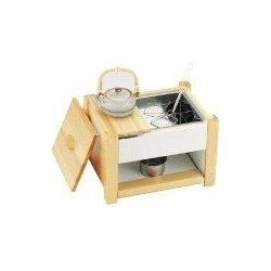 茶道具 錫製茶器 茶入 建水 図替わり茶托5枚 間村自造(製)共箱 時代物