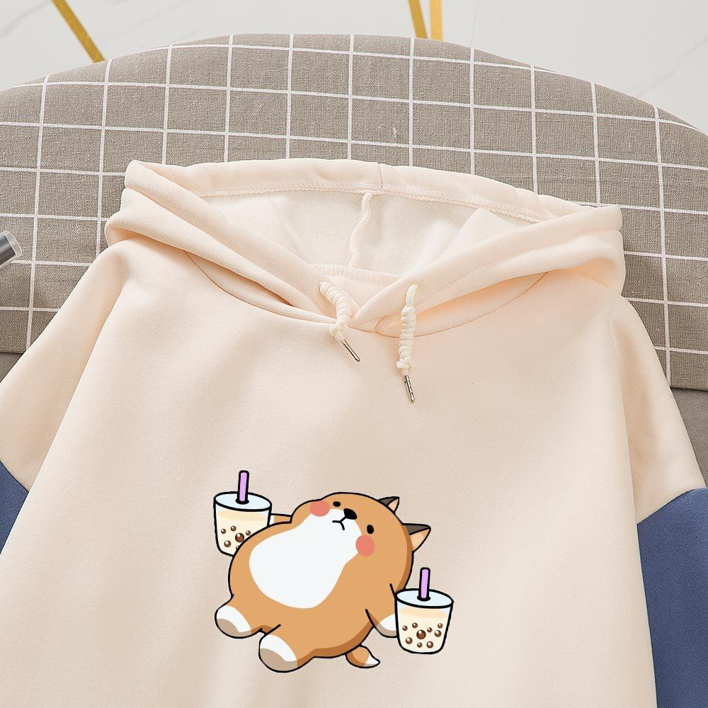 トレーナー パーカー レディース メンズ プレゼント ギフト カジュアル 長袖 ゆったり 柴犬  青-L トレーナー パーカー レディース メンズ プレゼント ギフト