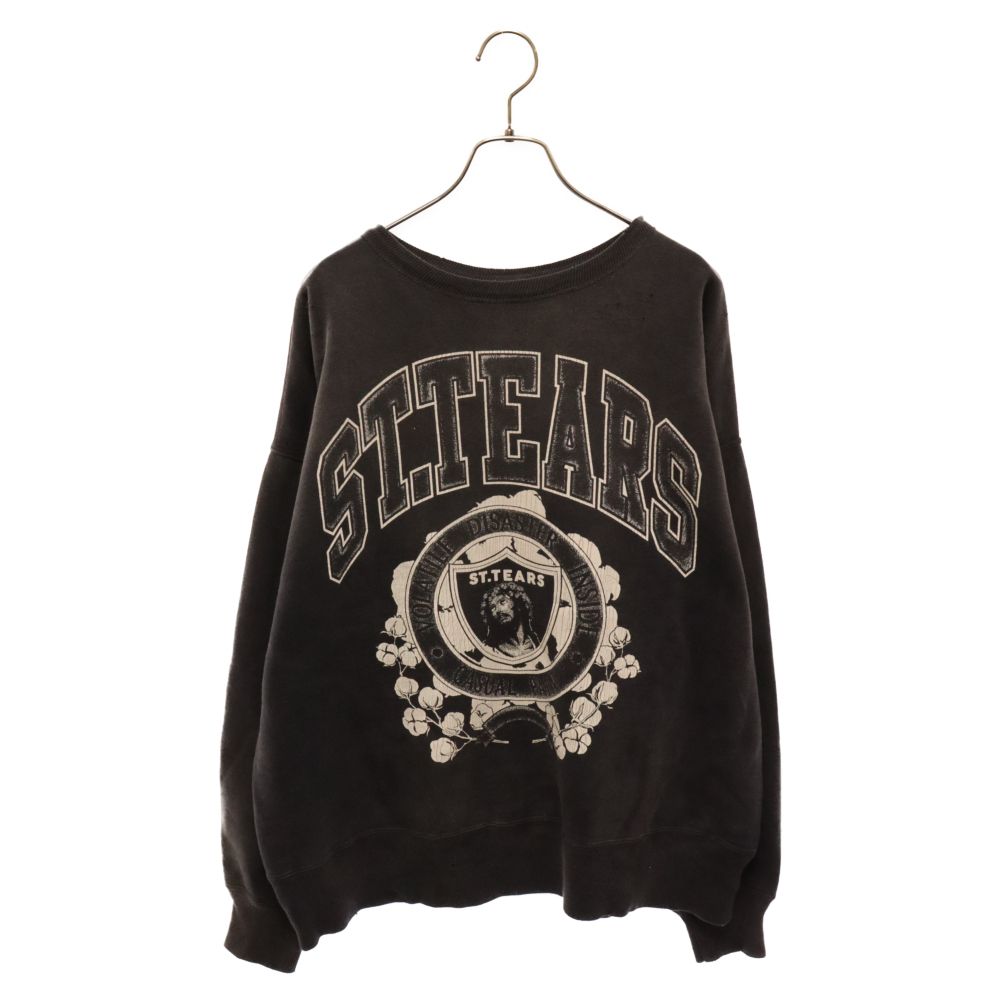 SAINTMICHAEL (セントマイケル) 24SS×Denim Tears Crew Neck Sweat SM-YS8-0000-C02×デニムティアーズ  クルーネック スウェットトレーナー ブラック - メルカリ