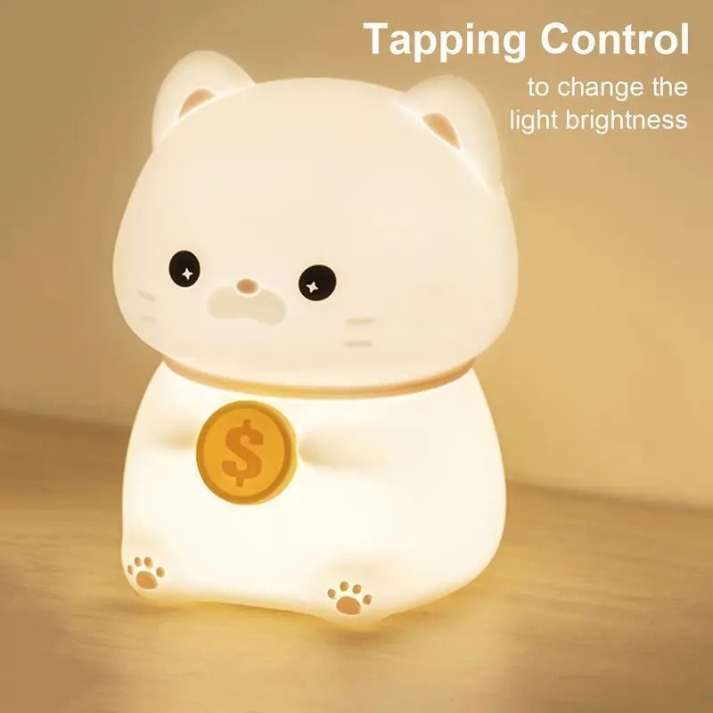 インテリア雑貨 インテリア照明 ナイトライト テーブルライト デスクライト 関節照明 LEDライト LED ネコ ねこ かわいい 可愛い 誕生日 プレゼント シリコン製 USB充電 3段階調光 タッチコント