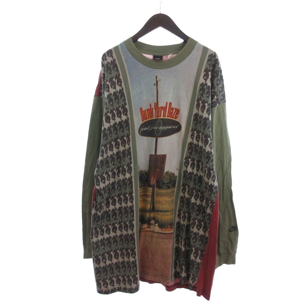 ナイキ NIKE Dunk Yard Daze 90s Tシャツ カットソー 長袖 プリント コットン 総柄 マルチカラー XXL AA