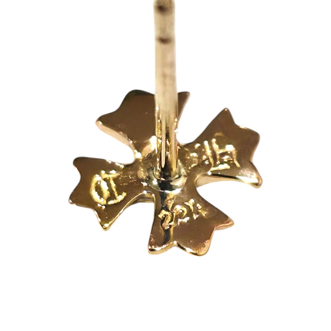 クロムハーツ 22K タイニーE CHプラス ドロップピアス ダイヤ 原本無