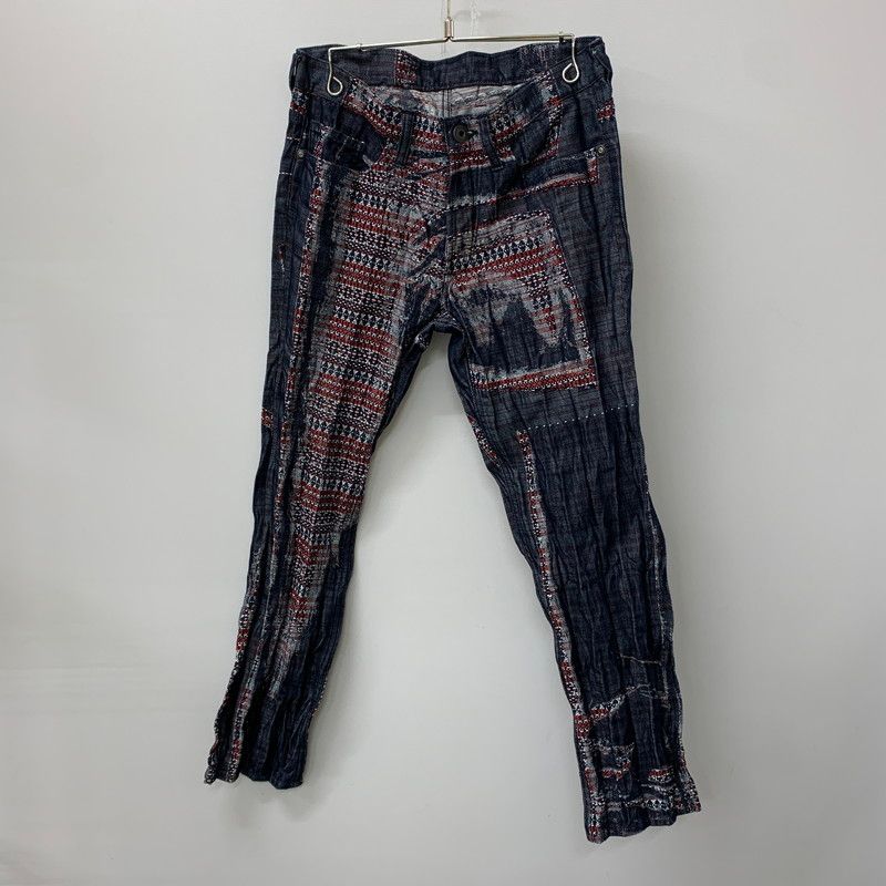 ISSEY MIYAKE MEN イッセイミヤケ メン 03AW 刺し子 ジャガードスリムシャーリングデニム ME33FF074 ボトムス パンツ 151-241123-kk-17-tei