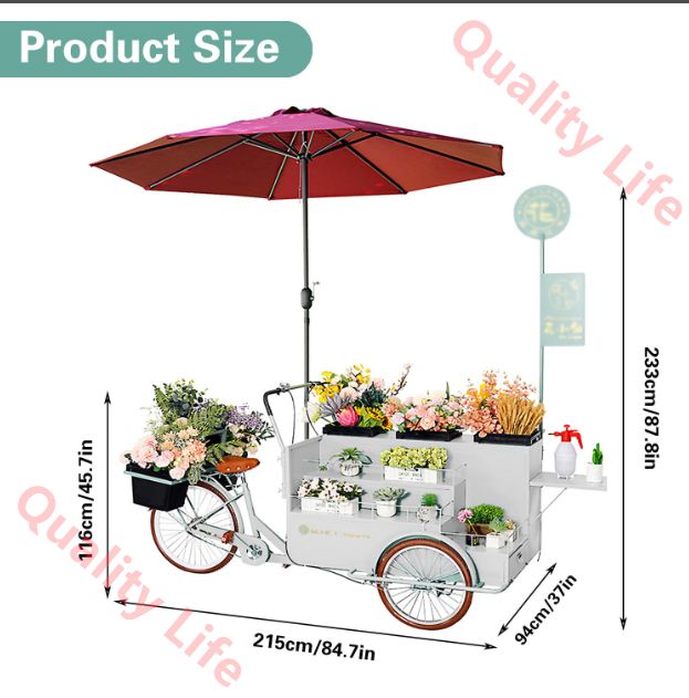 モバイル三輪車ベンダーワゴン