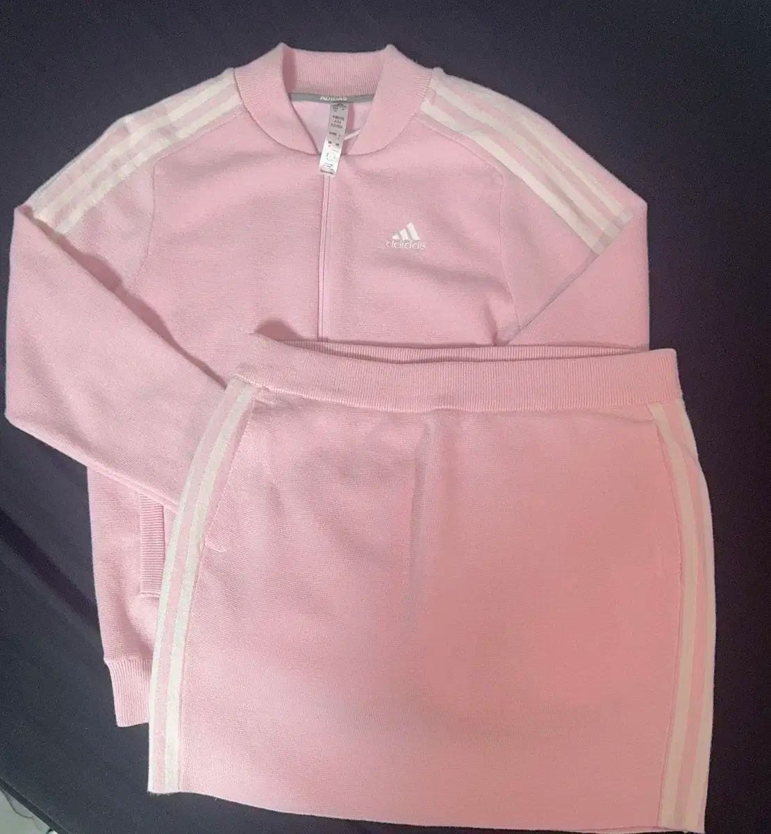 adidas adidas アディダス いちごミルク ピンク スカート セットアップ ジャージ M