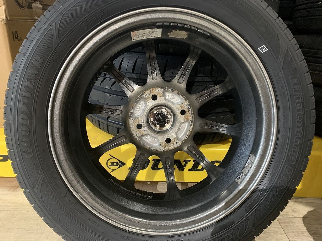 【2302053】新品タイヤ 14インチ 4.5J +45 PCD100 4H + GOODYEAR EG01 155/65R14 2022年 軽自動車 ワゴンR パレット ルークス モコ N-BOX 等