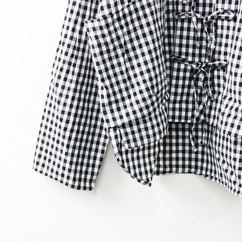 極美品 ガーゼ グラム Gauze# (g) ギンガムチェックリボンシャツ