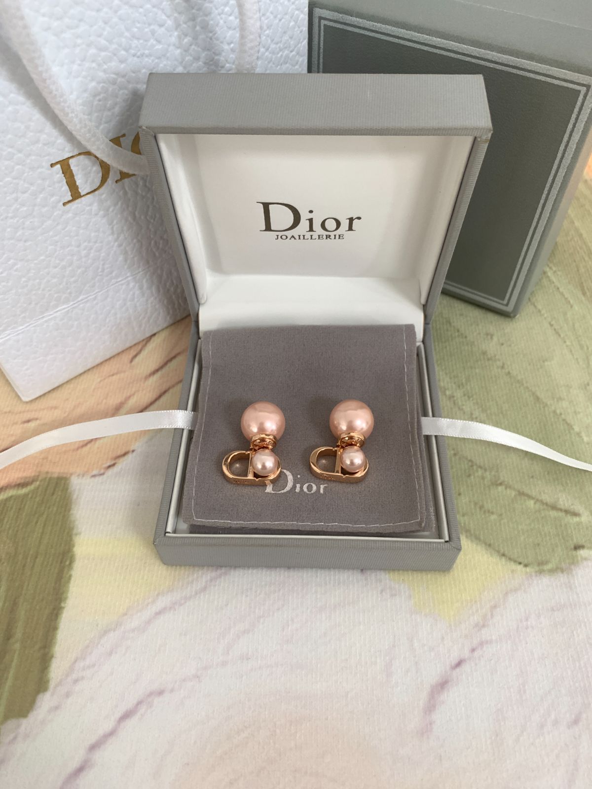 レディース DIOR ディオール ピアス TRIBALES ピンクゴールド 両耳用
