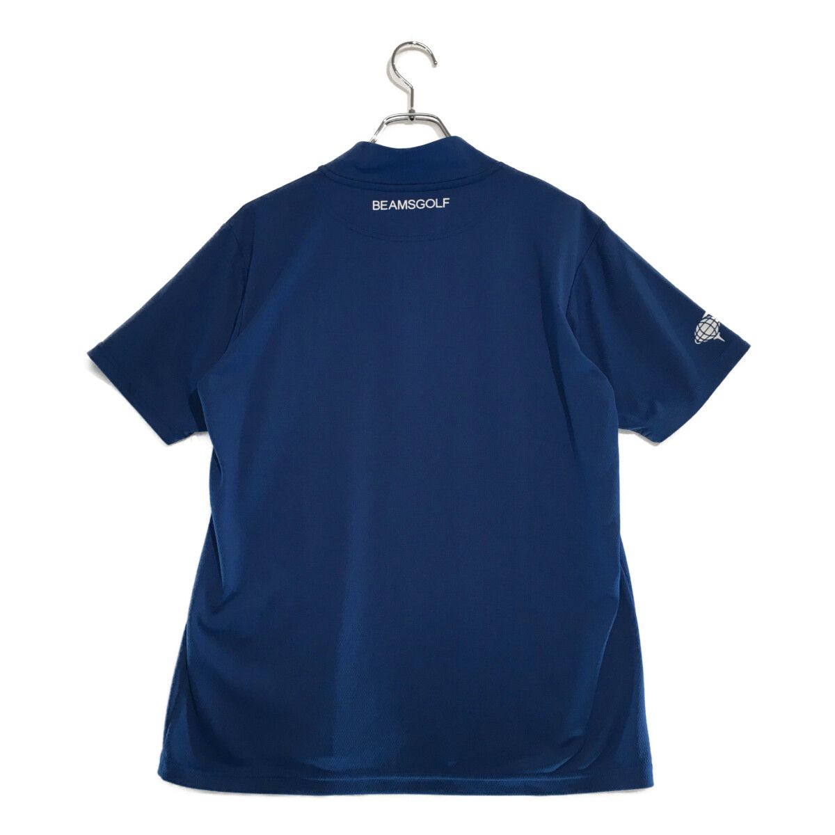 BEAMS - coco 中古 ビームスゴルフ BEAMSGOLF メンズ 半袖シャツ M 青系 ブルー系 モックネック フラワーモチーフ 中古 メンズ ビームスゴルフ BEAMSGOLF 半袖シャツ M 青系