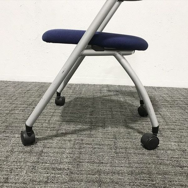 スタッキングチェア 肘無 280 背樹脂タイプ キャスター付 コクヨ ブラック ミディアムマリン MARWIL-DEMENAGEMENTS_CH