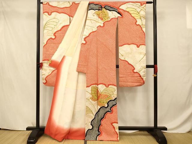 平和屋着物□豪華振袖 絞り 舞蝶鹿の子文 金彩 正絹 逸品