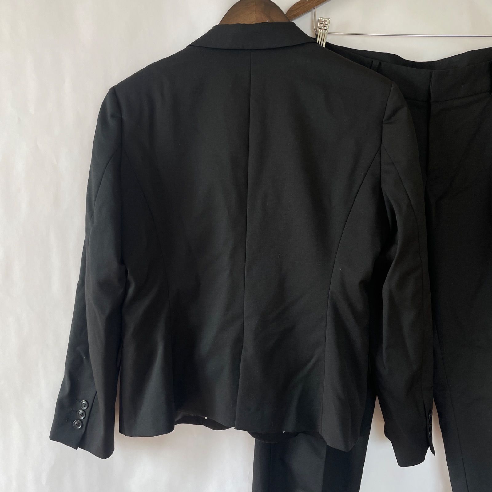 LES MUES プレシャスブラック　スーツ3点セット　黒　M 背抜き 美品】アオキ LES MUES プレシャスブラック レディース スーツ