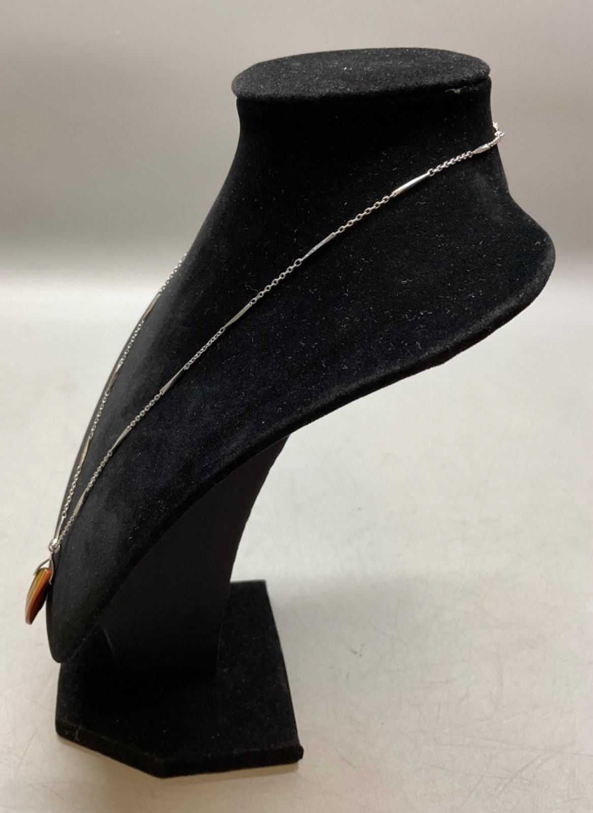 SN224 工芸 堆朱 漆塗 ペンダント ネックレス リバーシブル 首周り