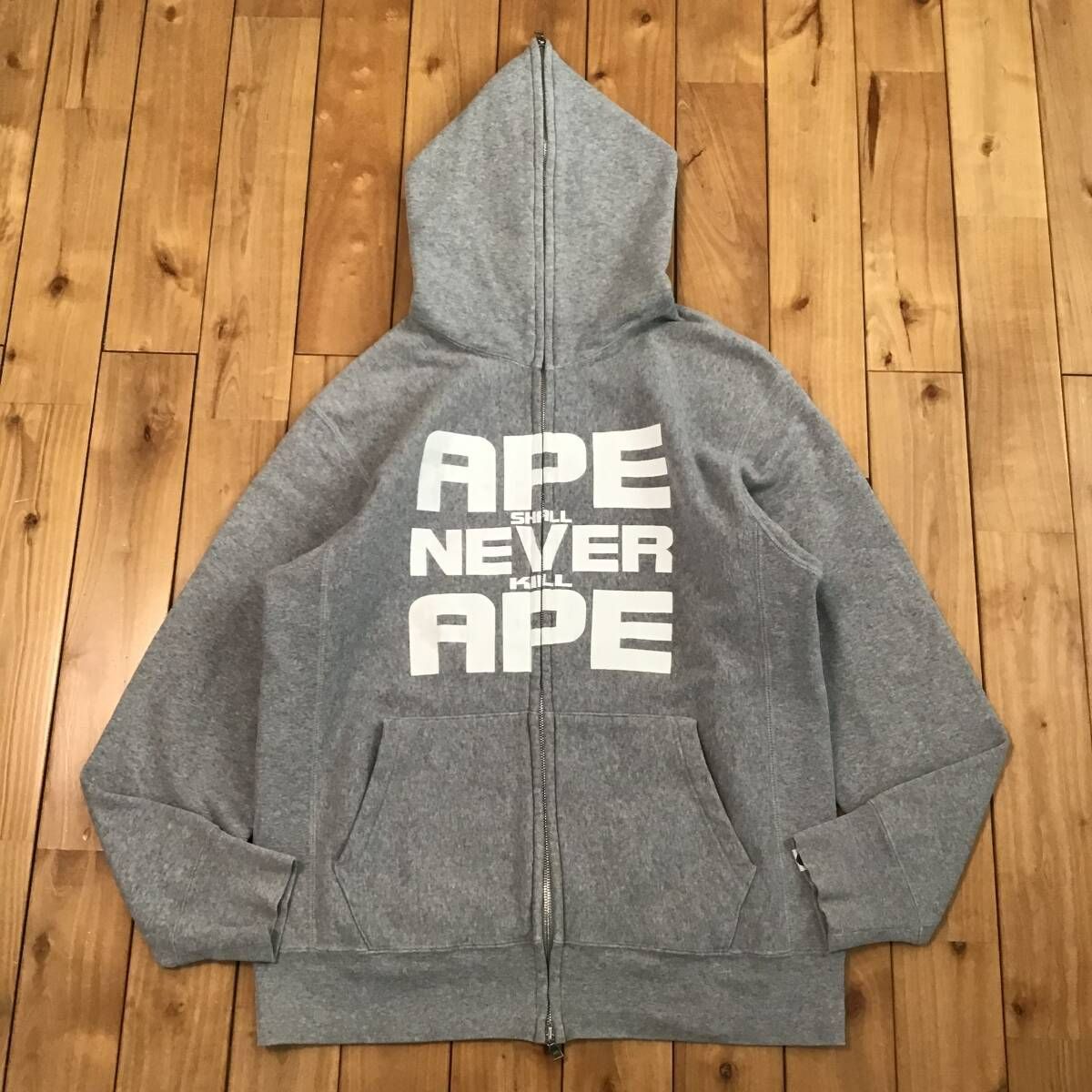 BAPE ASNKA SOLDIER LOGO パーカー Mサイズ グレー a bathing ape full 