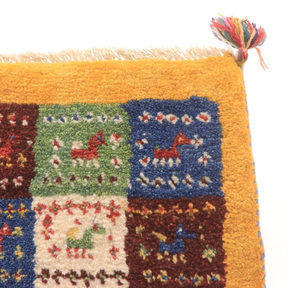 ギャッベ ギャベ チェアマット 22-5876 ペルシャ 天然ウール 手織り 耐久性 イラン シラーズ産 37×42 マルチ MARWIL-DEMENAGEMENTS_CH