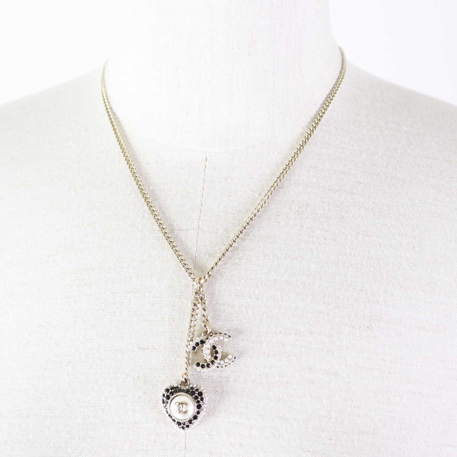 極美品◎CHANEL シャネル C22B パール・ラインストーン装飾 ココマーク 