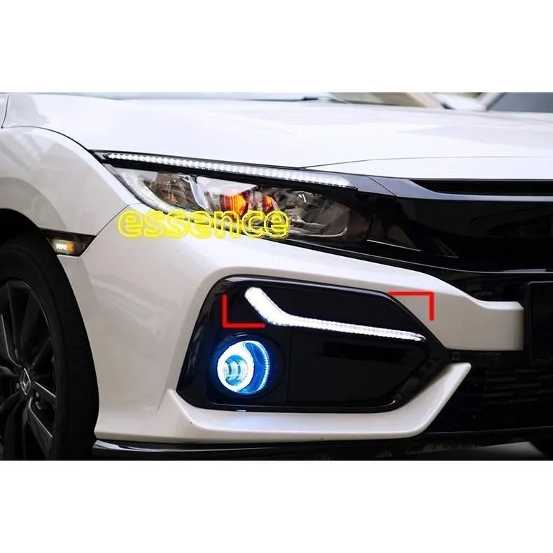 デイタイムランニングライト ホンダ シビック FK7 FK8 パーツ ハッチバック セダン ストリーマーリアバンパーライト FFCRYSTALESIA_COM
