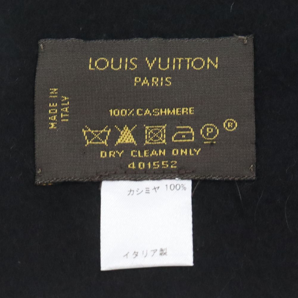 LOUIS VUITTON (ルイヴィトン) エシャルプ ジュラム LVロゴ カシミヤ マフラー スカーフ ブラック M71288