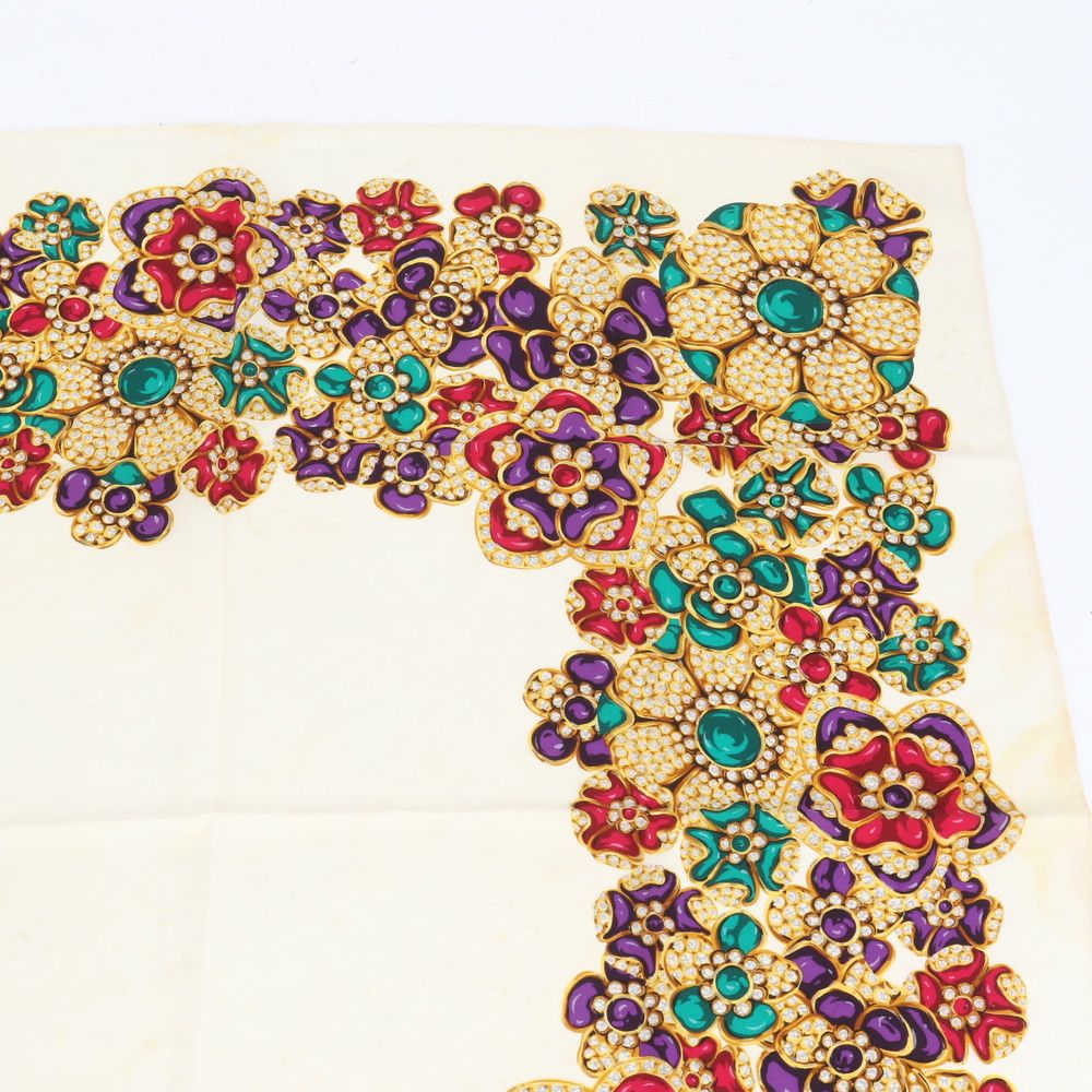 美品 シャネル フラワー モチーフ ストール スカーフ ブランド  